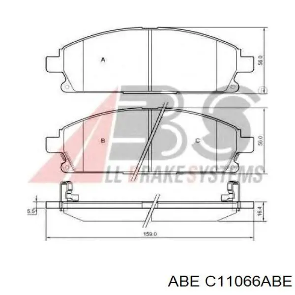 Передние тормозные колодки C11066ABE ABE