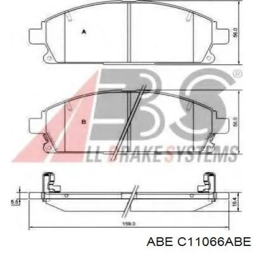Тормозные колодки ABE C11066ABE