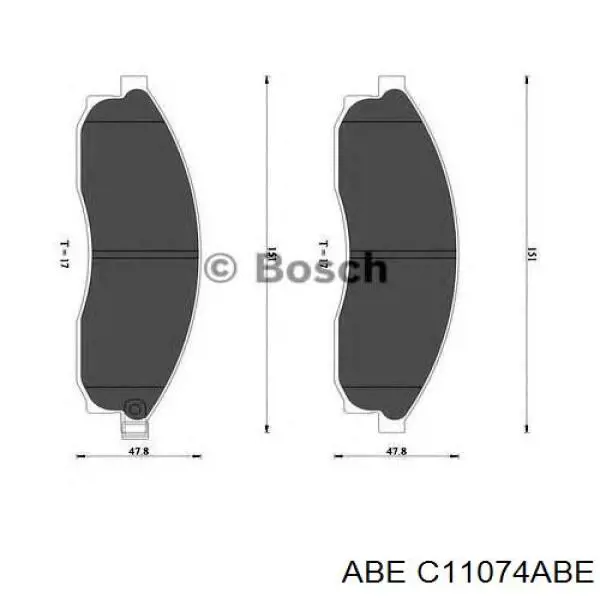 Колодки ABE C11074ABE цена, от 21.24 USD
