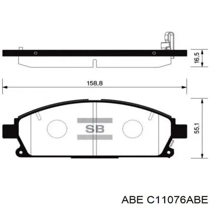 Колодки гальмівні передні, дискові C11076ABE ABE