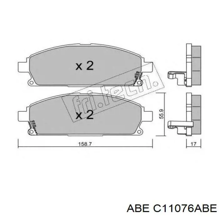 Колодки гальмівні передні, дискові C11076ABE ABE