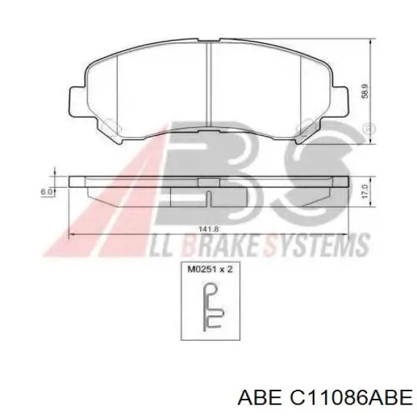 Колодки ABE C11086ABE цена, от 22.11 USD