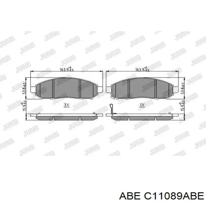 Колодки гальмівні передні, дискові C11089ABE ABE