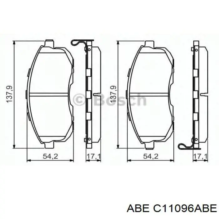Передние тормозные колодки C11096ABE ABE