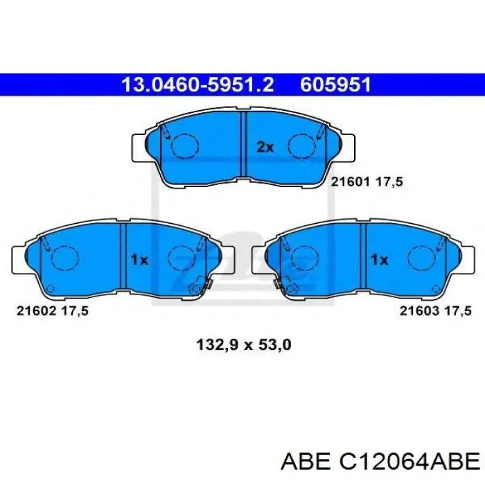 Передние тормозные колодки C12064ABE ABE