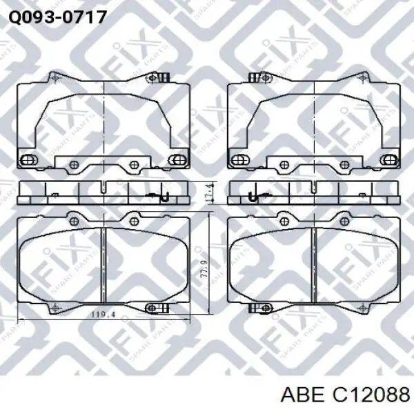 Передние тормозные колодки C12088 ABE