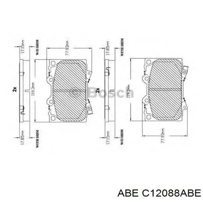 C12088ABE ABE Колодки передние