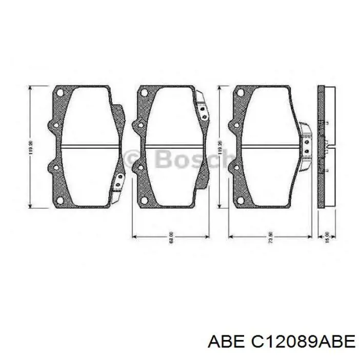 Передние тормозные колодки C12089ABE ABE