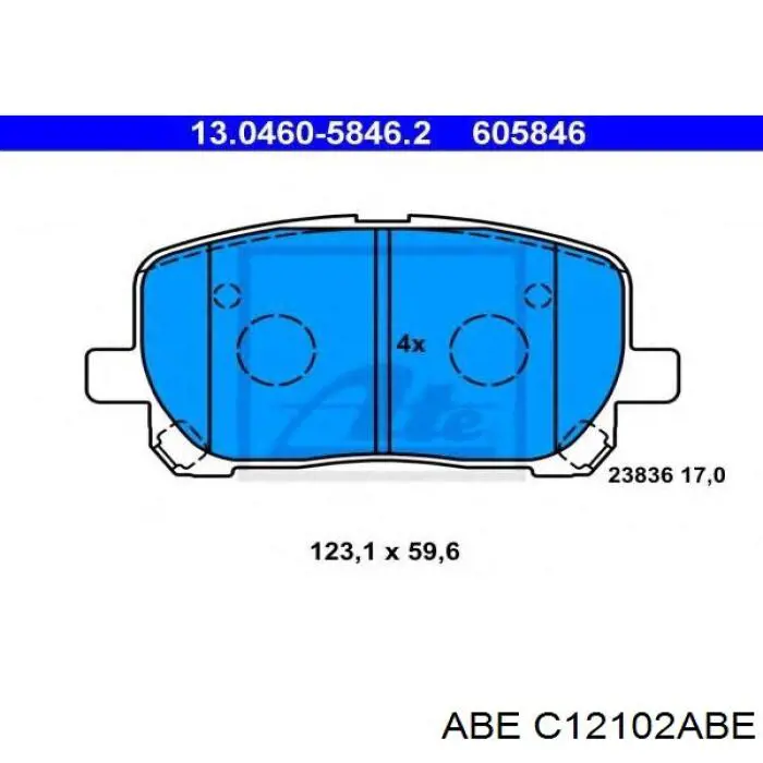 Колодки ABE C12102ABE цена, от 20.13 USD