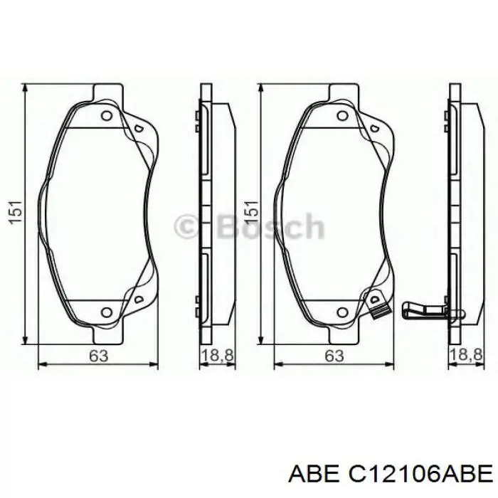 Передние тормозные колодки C12106ABE ABE