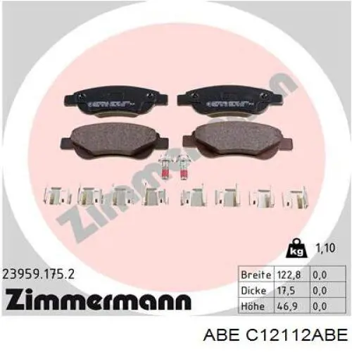 Колодки ABE C12112ABE цена, от 16.50 USD