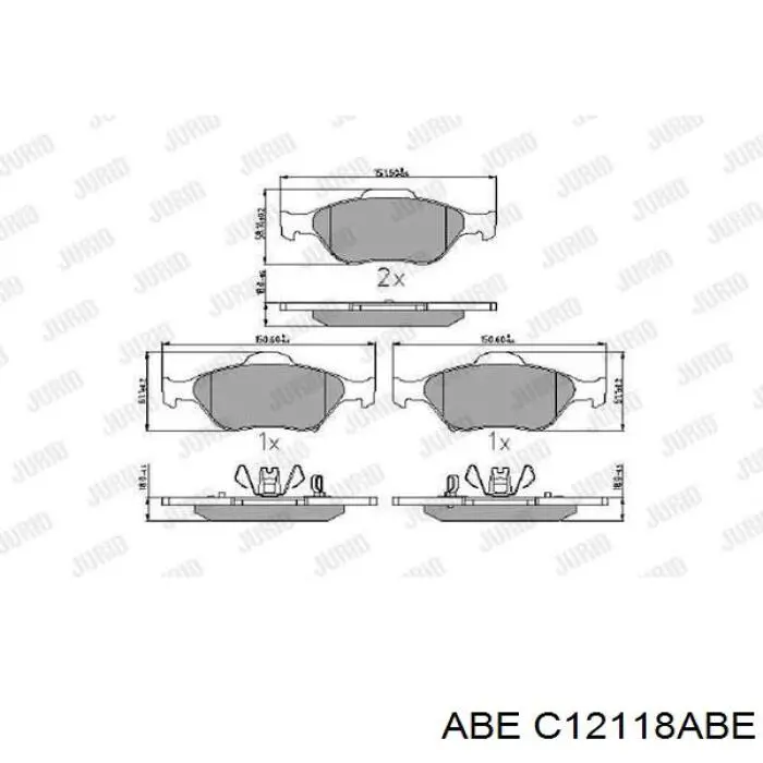 Купить C12118ABE ABE Колодки тормозные задние, дисковые