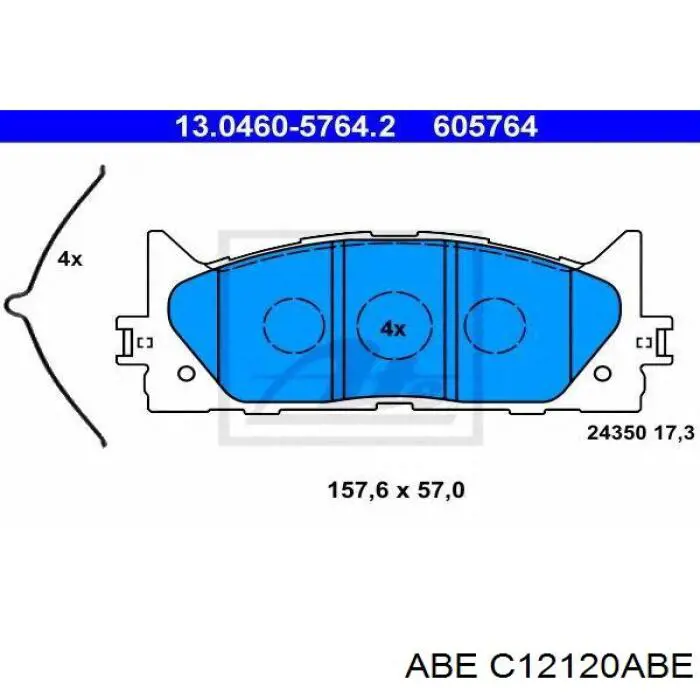 Передние тормозные колодки C12120ABE ABE