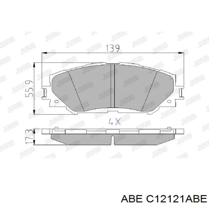 Колодки ABE C12121ABE цена, от 19.17 USD