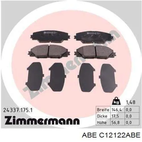 Тормозные колодки ABE C12122ABE