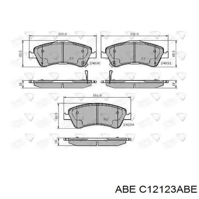 Купить C12123ABE ABE Колодки тормозные