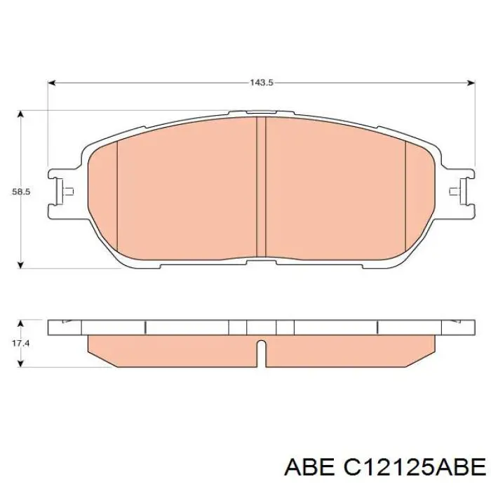 Колодки гальмівні передні, дискові C12125ABE ABE