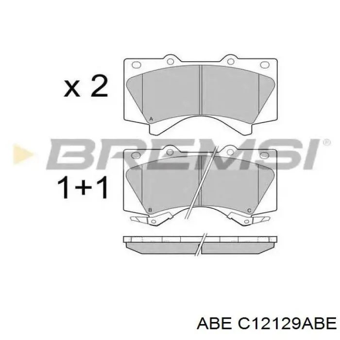 Колодки гальмівні передні, дискові C12129ABE ABE