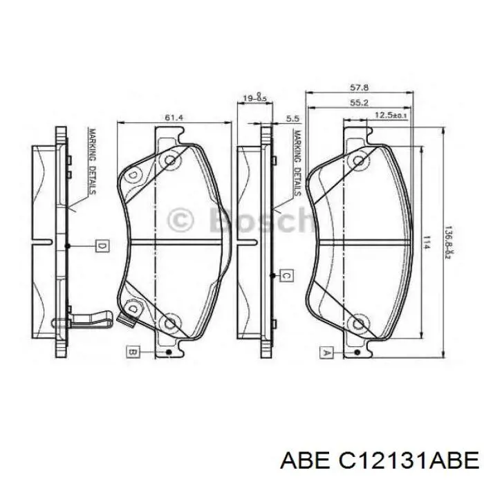 Тормозные колодки ABE C12131ABE
