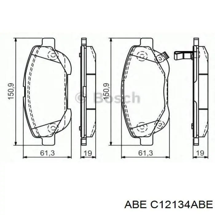 Тормозные колодки ABE C12134ABE