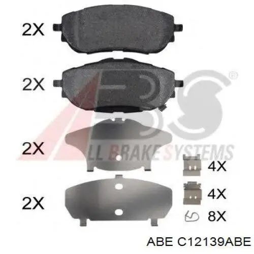 Купить C12139ABE ABE Колодки тормозные