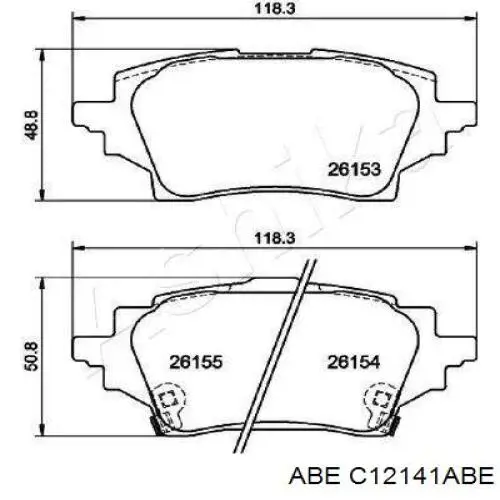 Передние тормозные колодки C12141ABE ABE