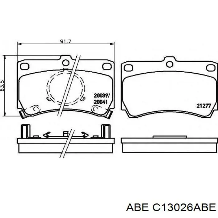 Купить C13026ABE ABE Колодки тормозные