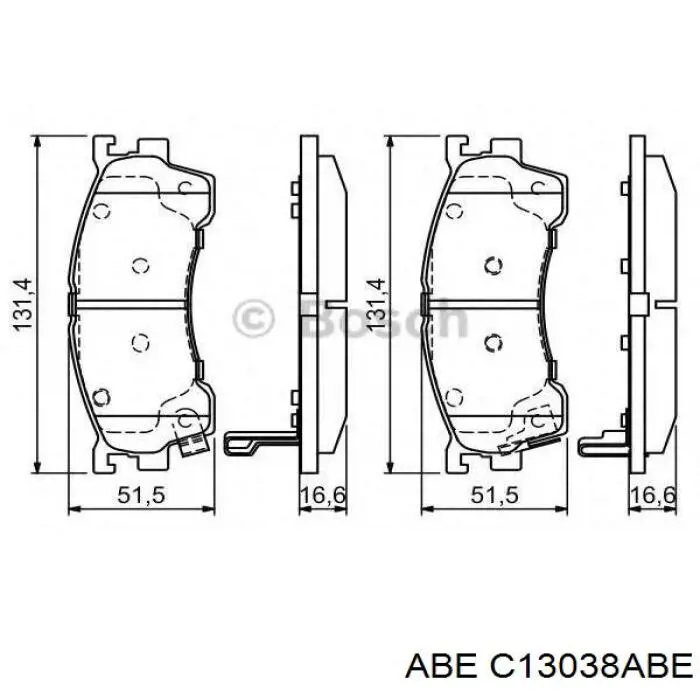 Колодки ABE C13038ABE цена, от 14.93 USD