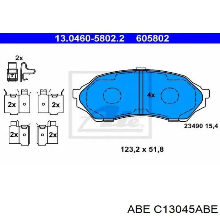 Колодки гальмівні передні, дискові C13045ABE ABE