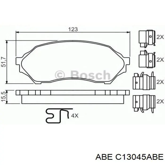 Купить C13045ABE ABE Колодки тормозные