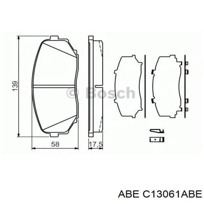 Колодки гальмівні передні, дискові C13061ABE ABE
