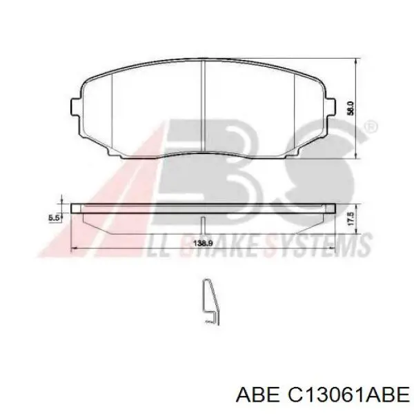 Колодки ABE C13061ABE цена, от 30.58 USD