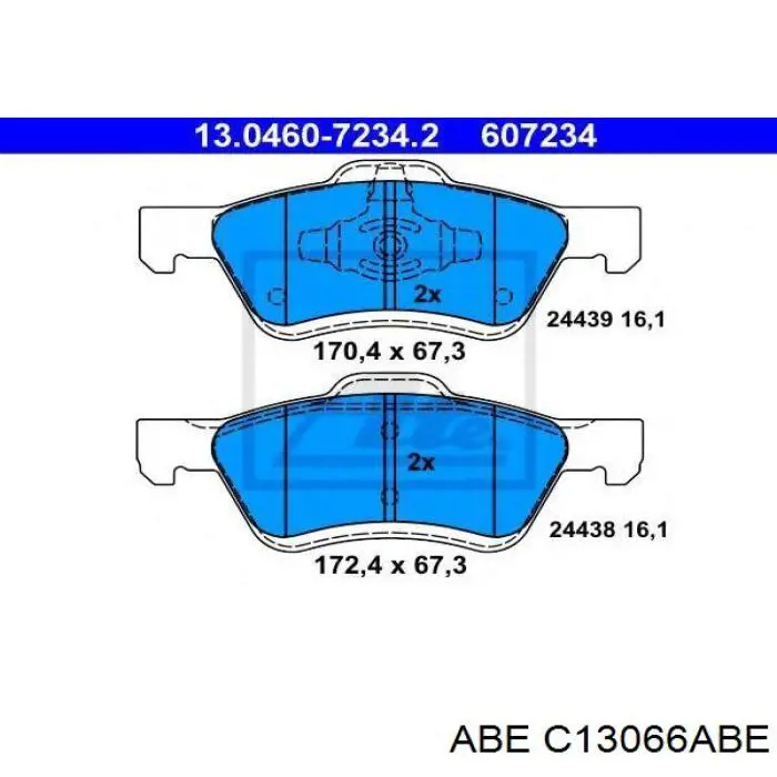 Колодки гальмівні передні, дискові C13066ABE ABE