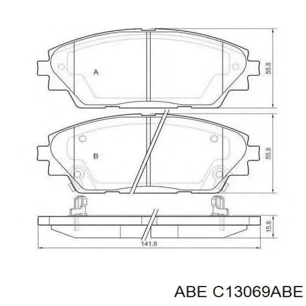 Передние тормозные колодки C13069ABE ABE