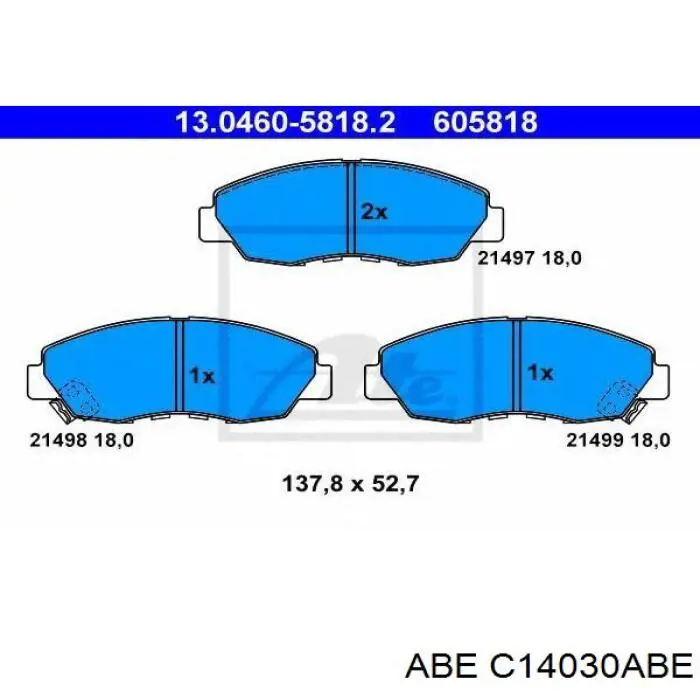 Передние тормозные колодки C14030ABE ABE