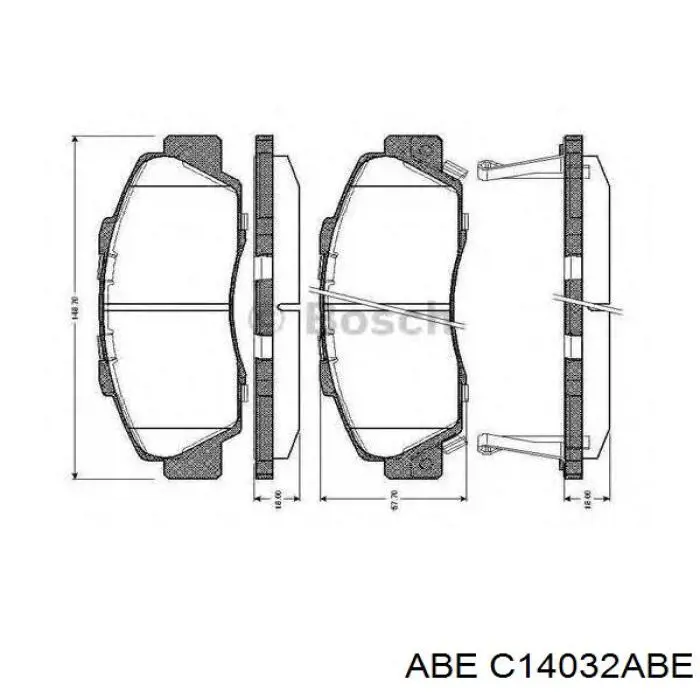 Тормозные колодки ABE C14032ABE