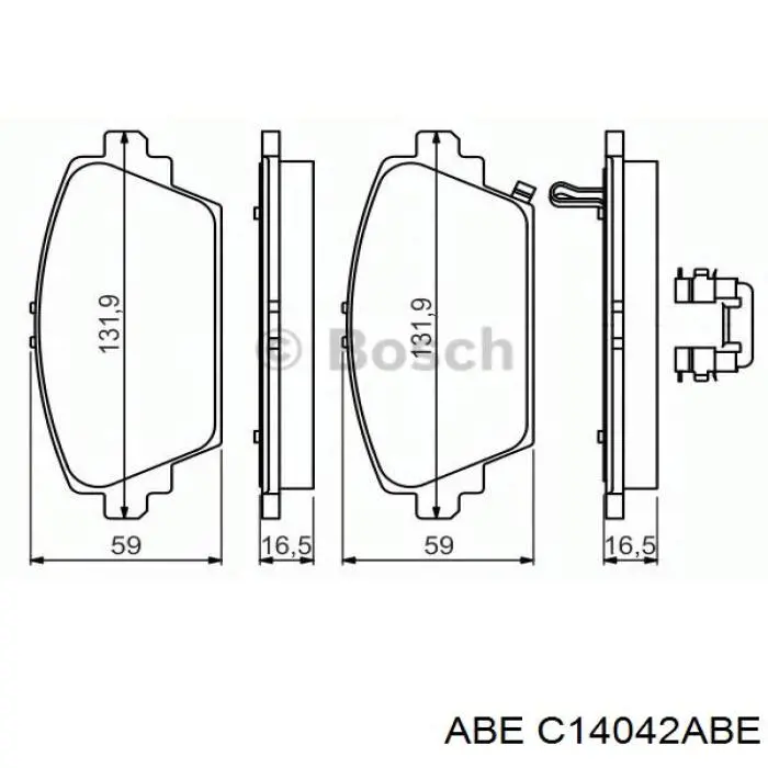Купить C14042ABE ABE Колодки тормозные