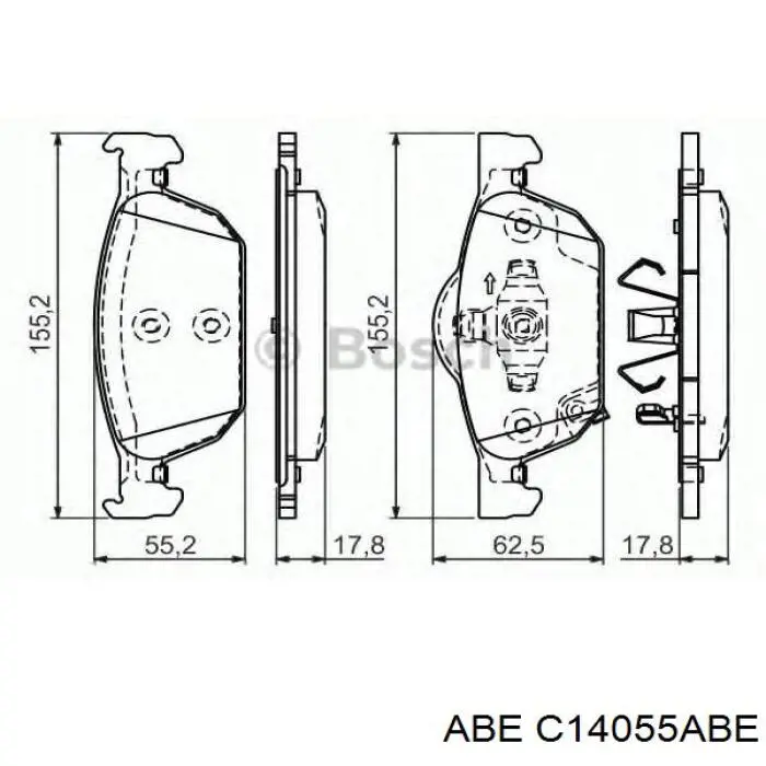 Колодки ABE C14055ABE цена, от 24.10 USD