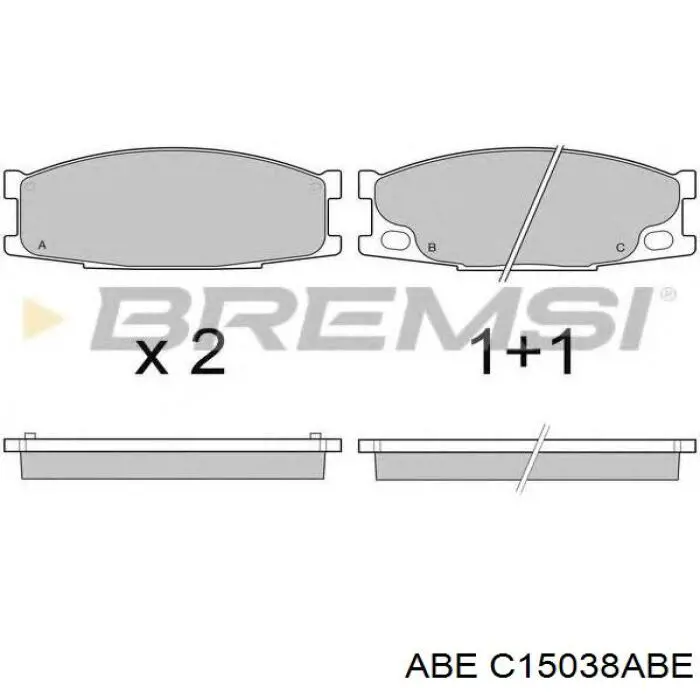 C15038ABE ABE колодки тормозные передние дисковые