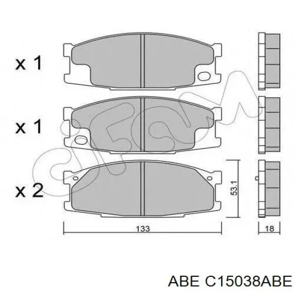 Колодки ABE C15038ABE цена, от 15.90 USD
