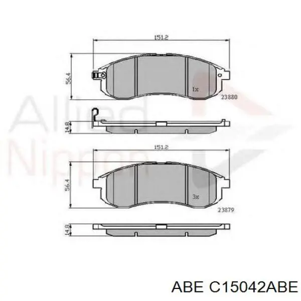 Купить C15042ABE ABE Колодки тормозные