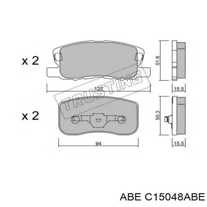 C15048ABE ABE Колодки передние