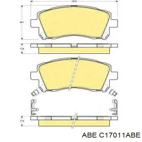 Купить C17011ABE ABE Колодки тормозные