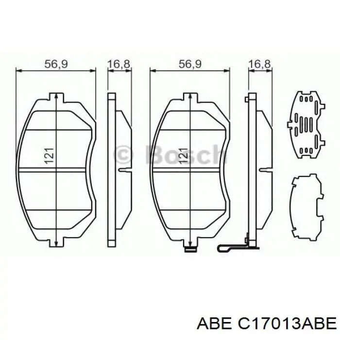 Купить C17013ABE ABE Колодки тормозные