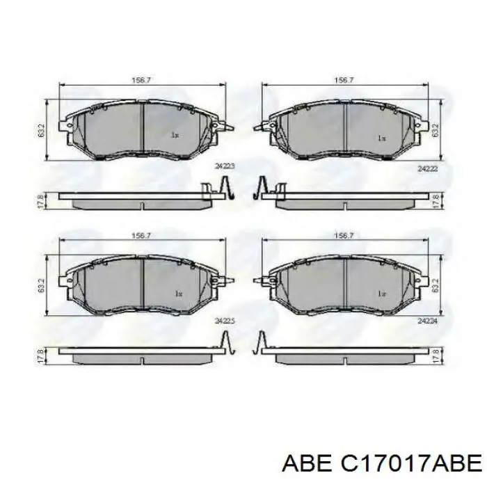 Передние тормозные колодки C17017ABE ABE