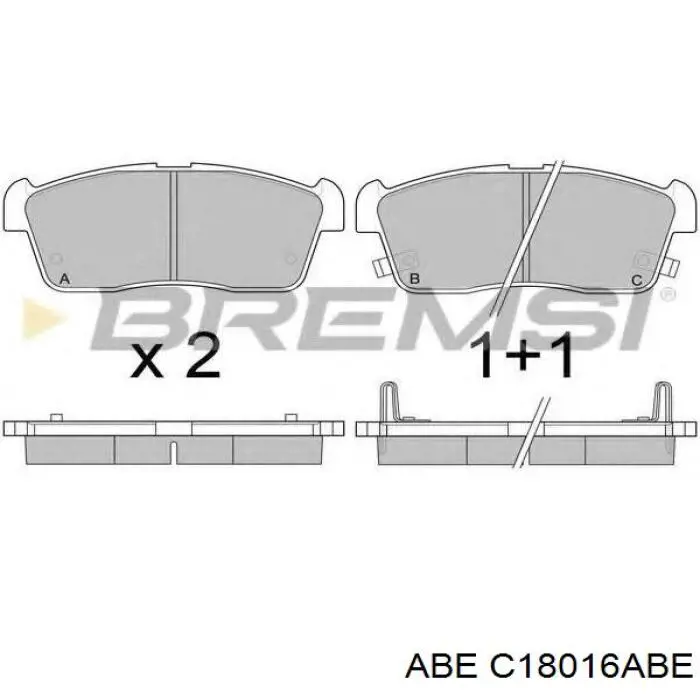 Тормозные колодки ABE C18016ABE