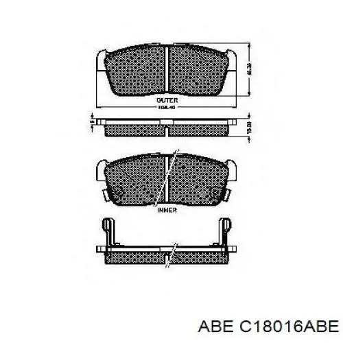 Колодки ABE C18016ABE цена, от 13.28 USD