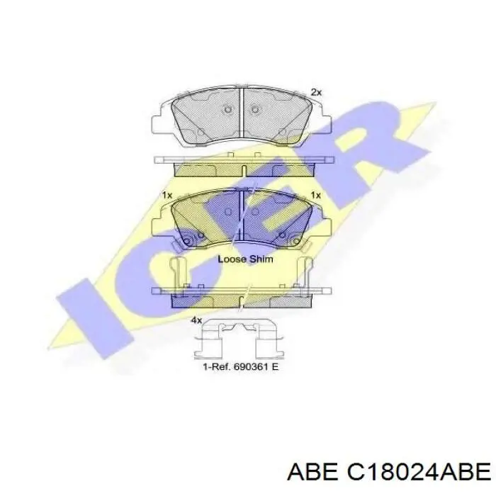Тормозные колодки ABE C18024ABE
