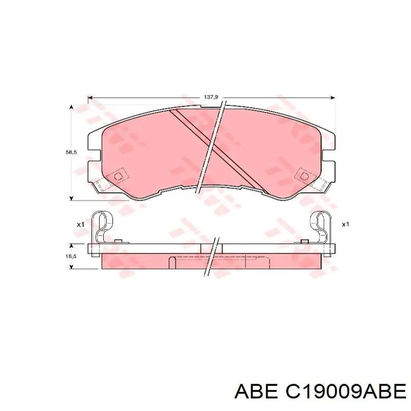 C19009ABE ABE колодки тормозные передние дисковые