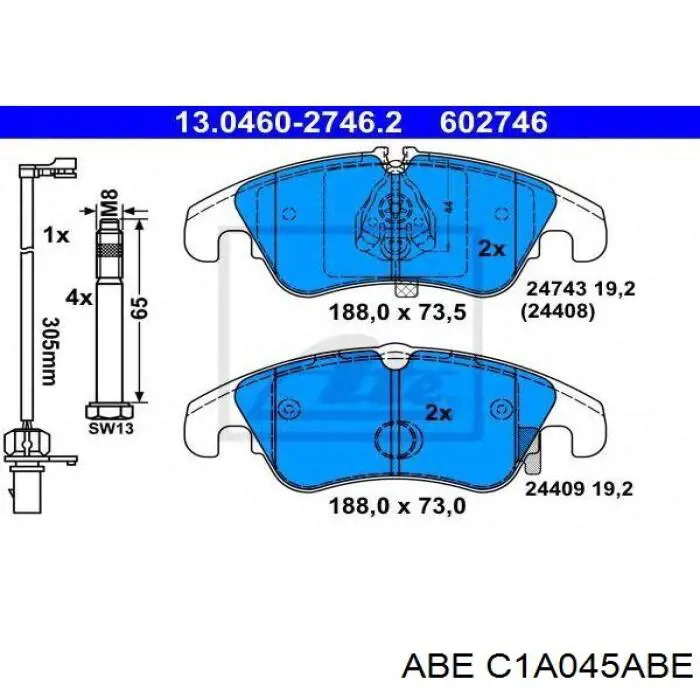 Купить C1A045ABE ABE Колодки тормозные